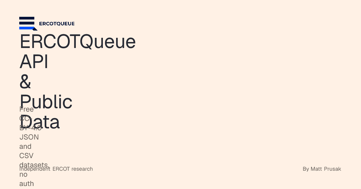 ERCOTQueue API & Public Data · ercotqueue.com